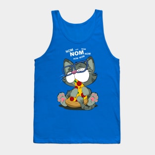 Pizza Cat! Blue Tank Top